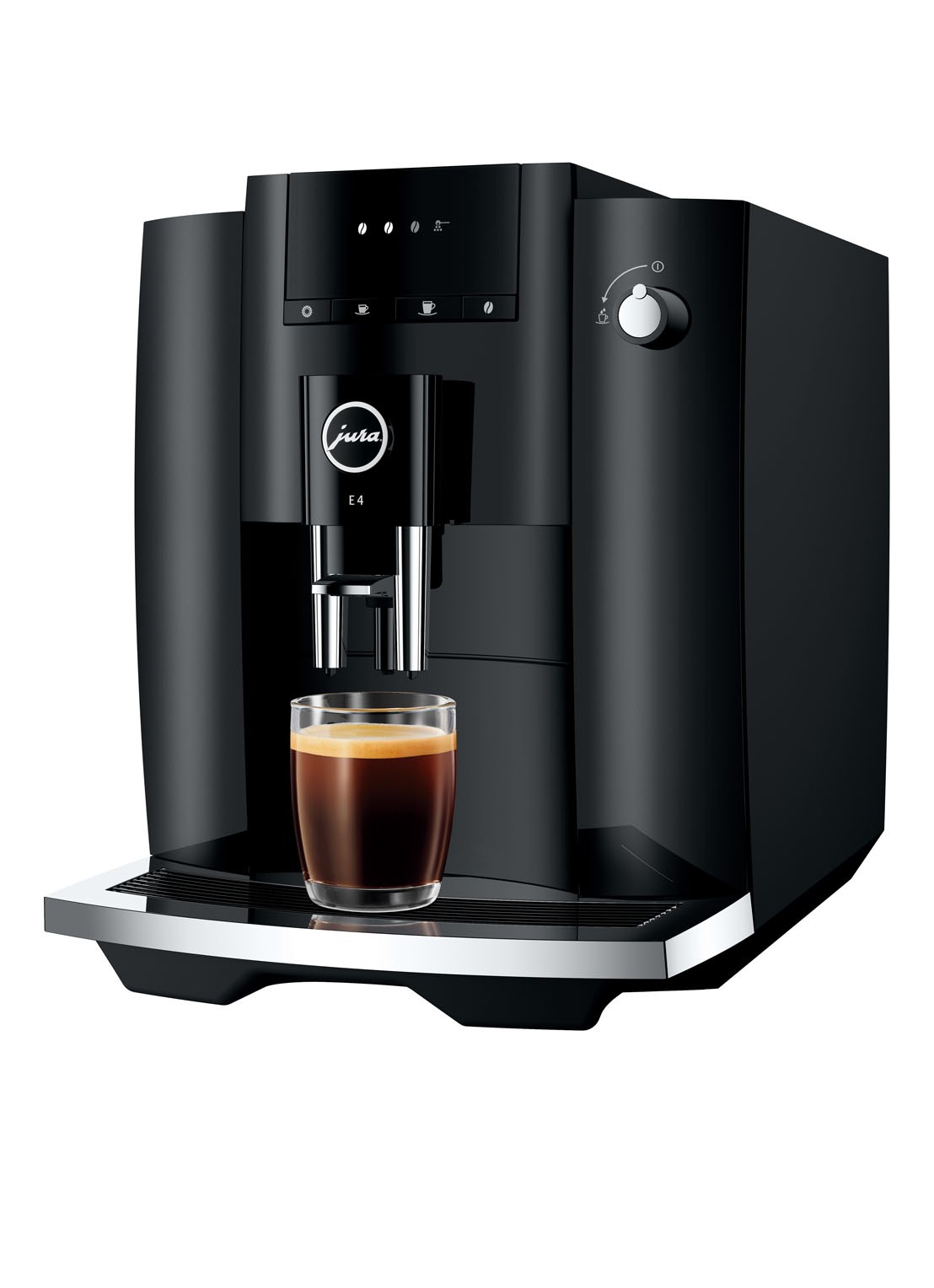JURA E4 Piano Black EA volautomatische koffiemachine - voorkant 2 zwart