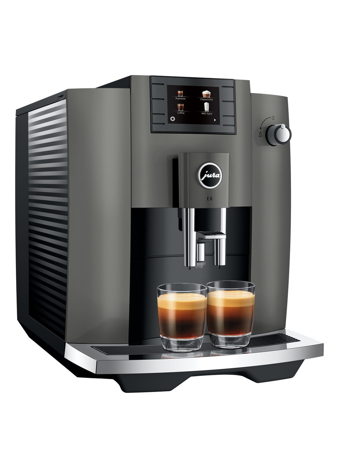 JURA E6 Dark Inox (EC) koffiemachine - detail 3 donkergrijs