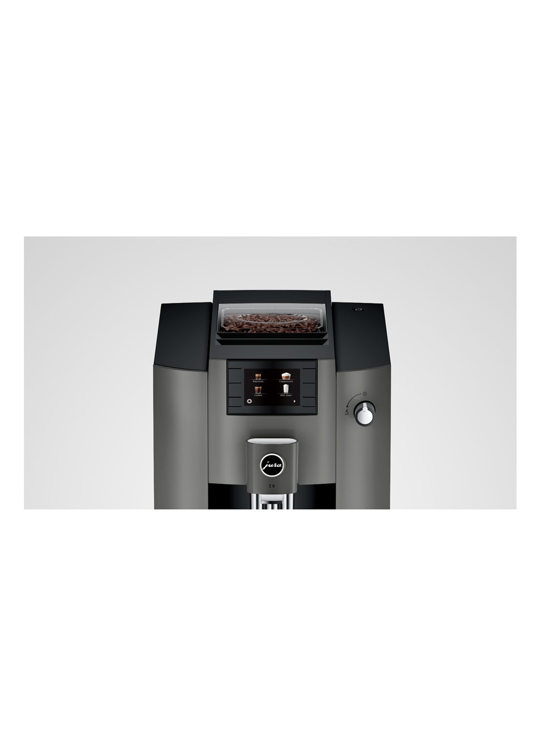 JURA E6 Dark Inox (EC) koffiemachine - detail 4 donkergrijs