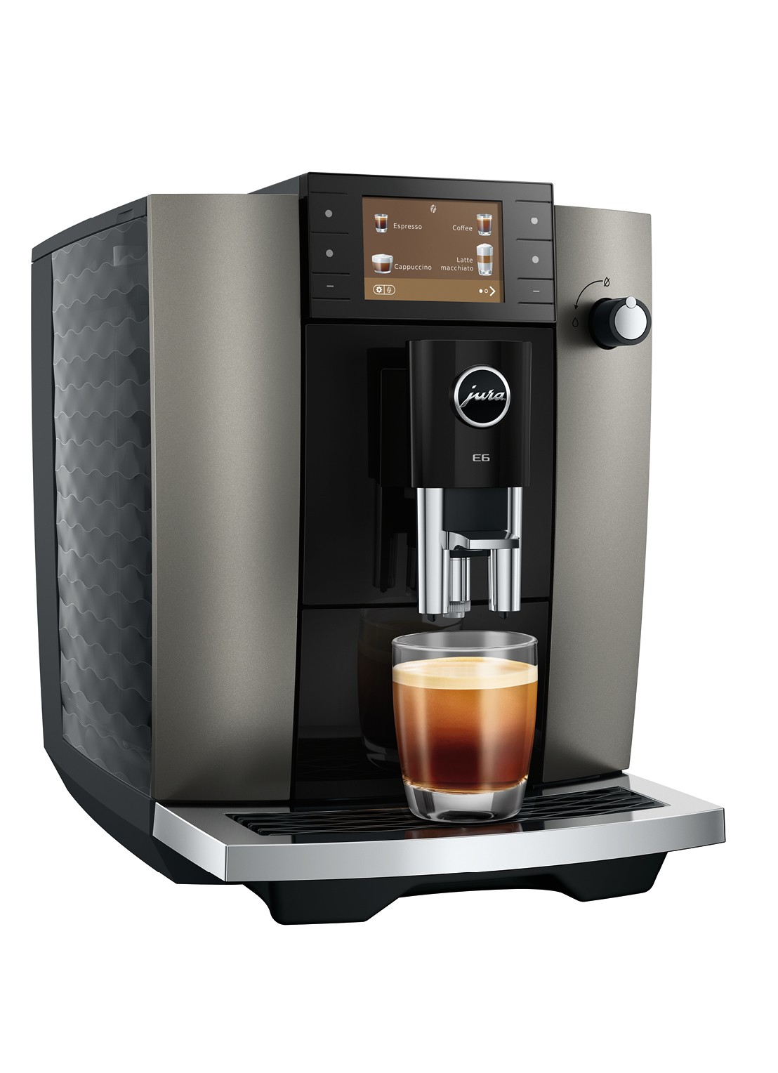 JURA E6 Dark Inox (ED) volautomatische koffiemachine - detail 2 antraciet