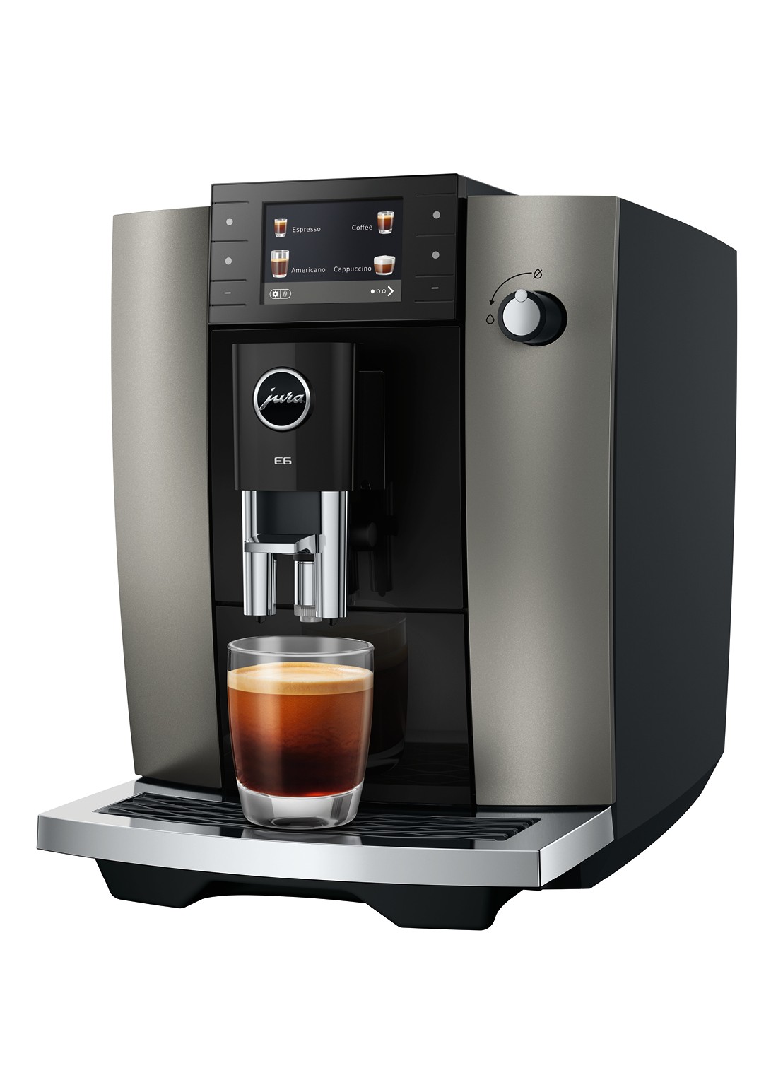 JURA E6 Dark Inox (ED) volautomatische koffiemachine - detail 3 antraciet