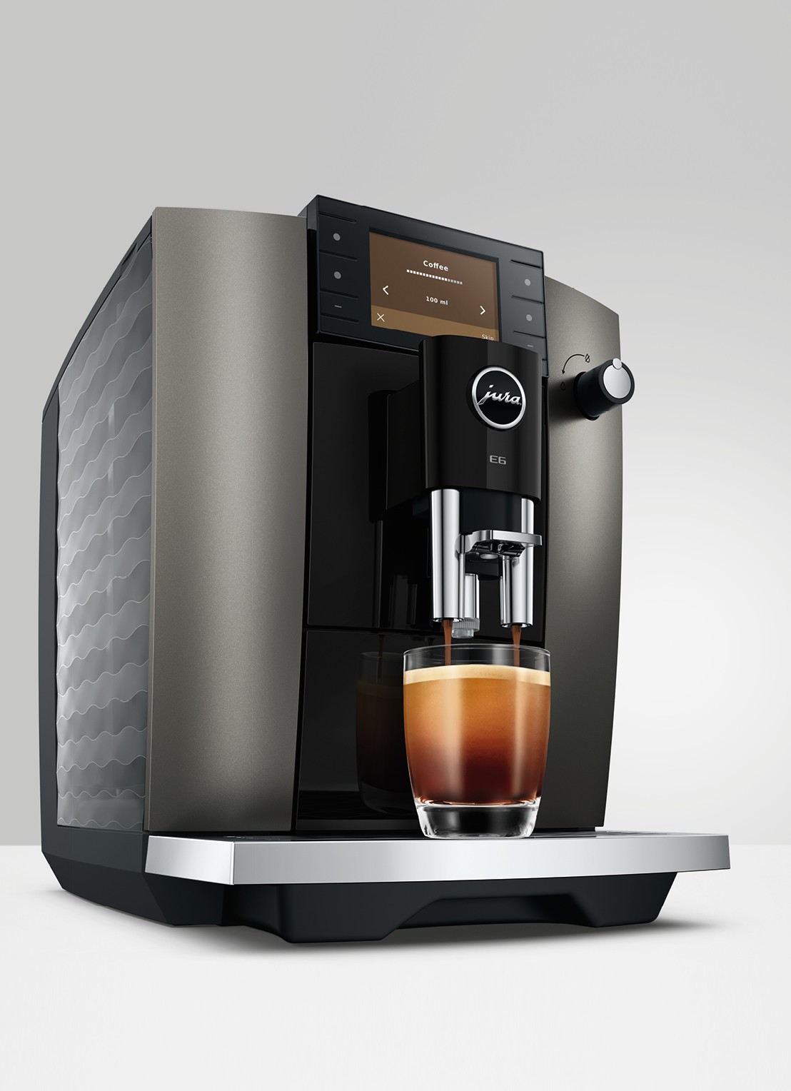 JURA E6 Dark Inox (ED) volautomatische koffiemachine - detail 5 antraciet