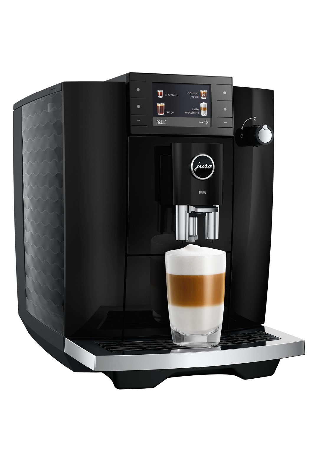 JURA E6 Piano Black (ED) volautomatische koffiemachine - achterkant zwart