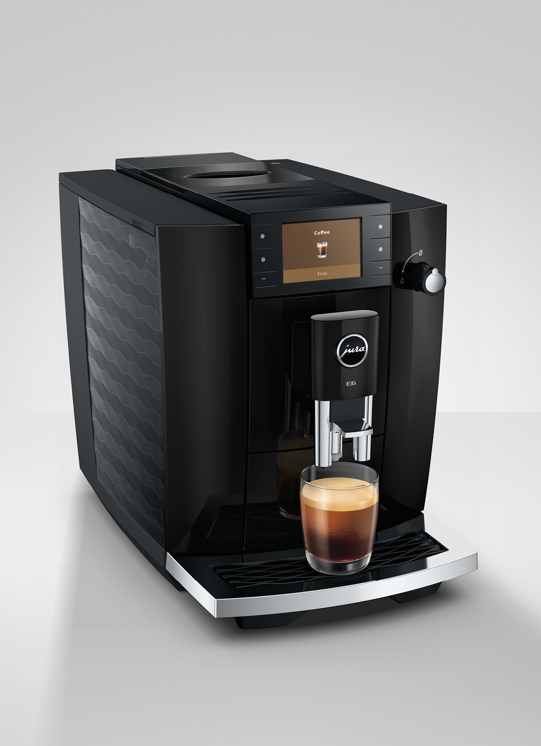 JURA E6 Piano Black (ED) volautomatische koffiemachine - detail 4 zwart
