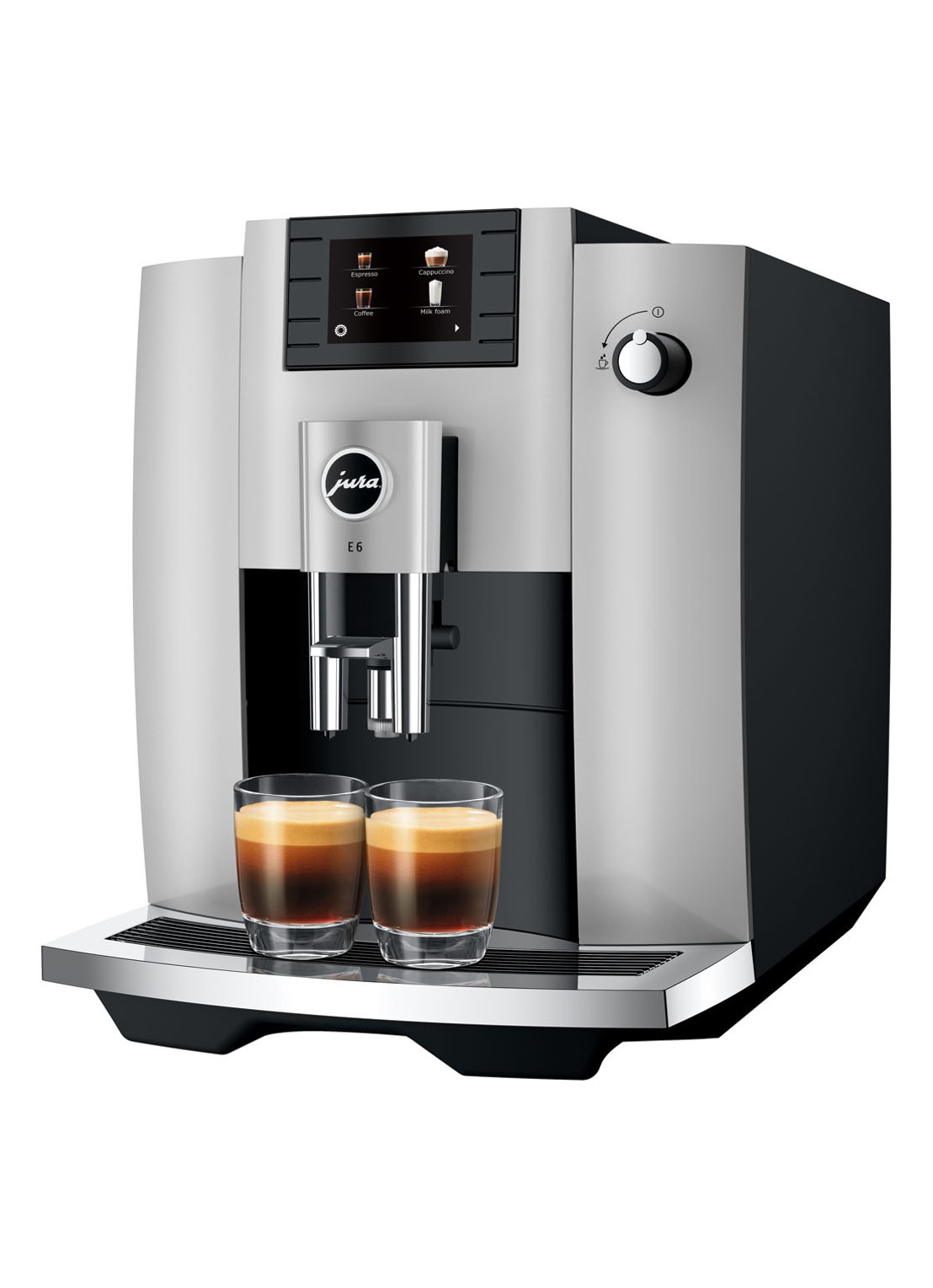 JURA E6 Platina (EC) koffiemachine - voorkant grijs
