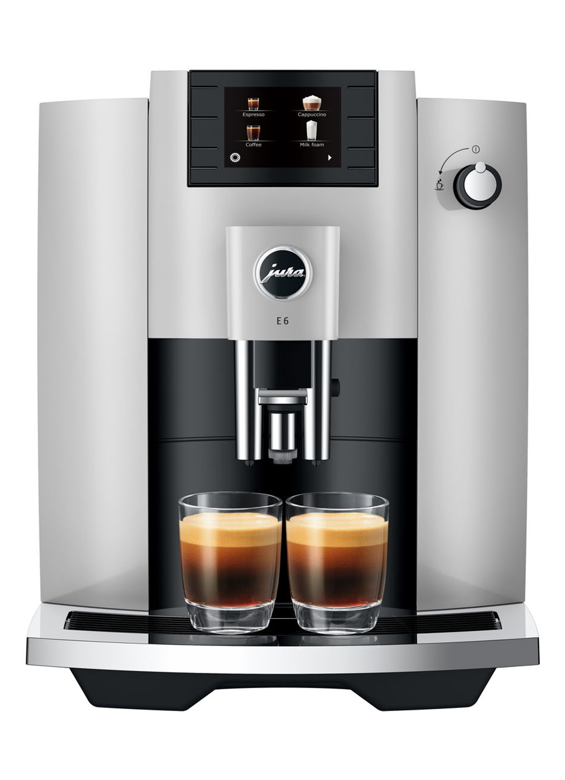 JURA E6 Platina (EC) koffiemachine - voorkant 2 grijs
