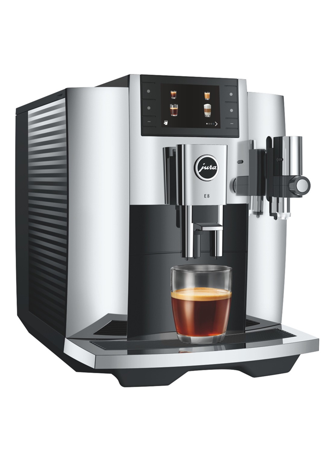 JURA E8 Chroom (EC) volautomatische espressomachine - achterkant 3 zilver