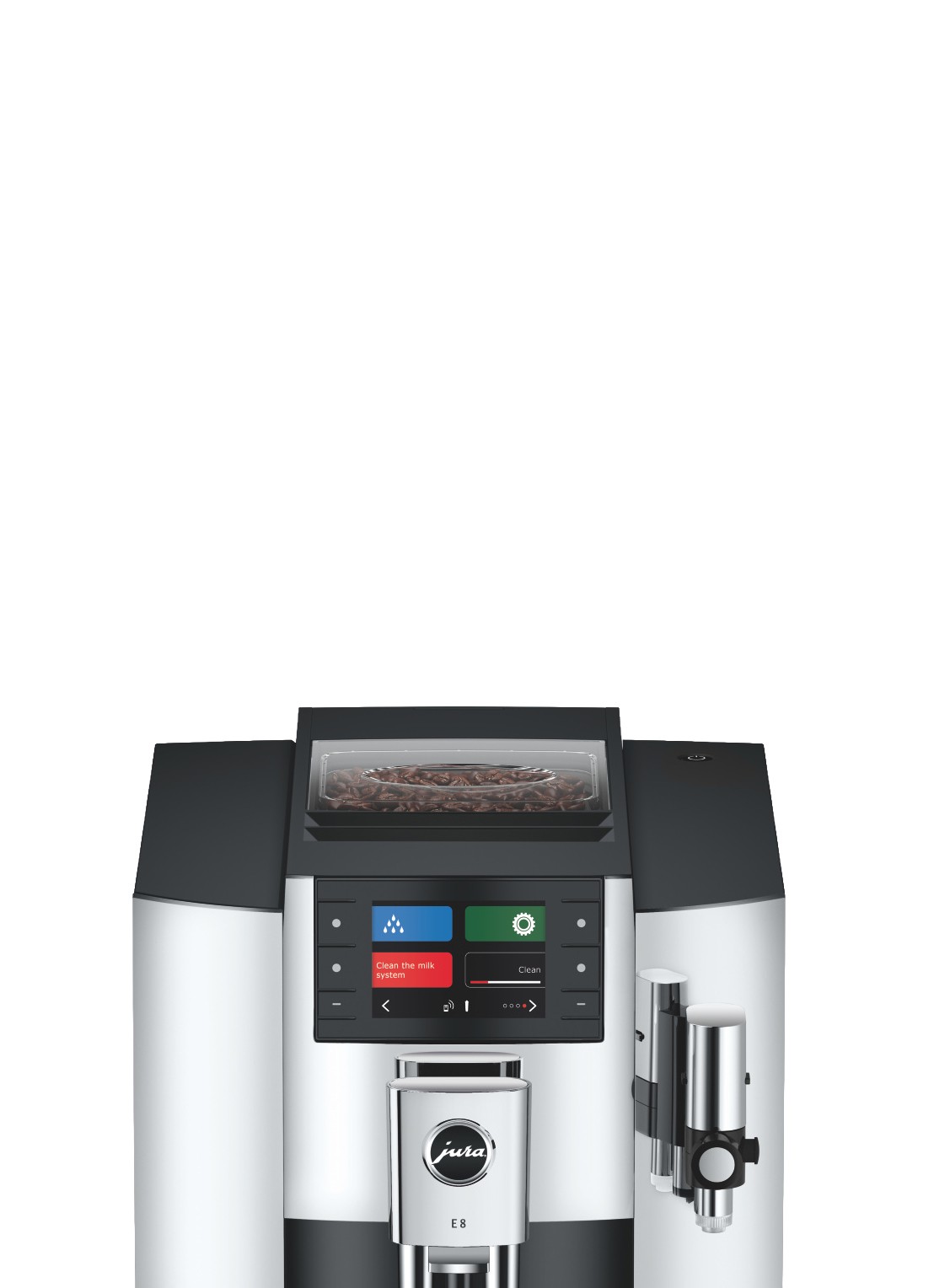 JURA E8 Chroom (EC) volautomatische espressomachine - detail 4 zilver