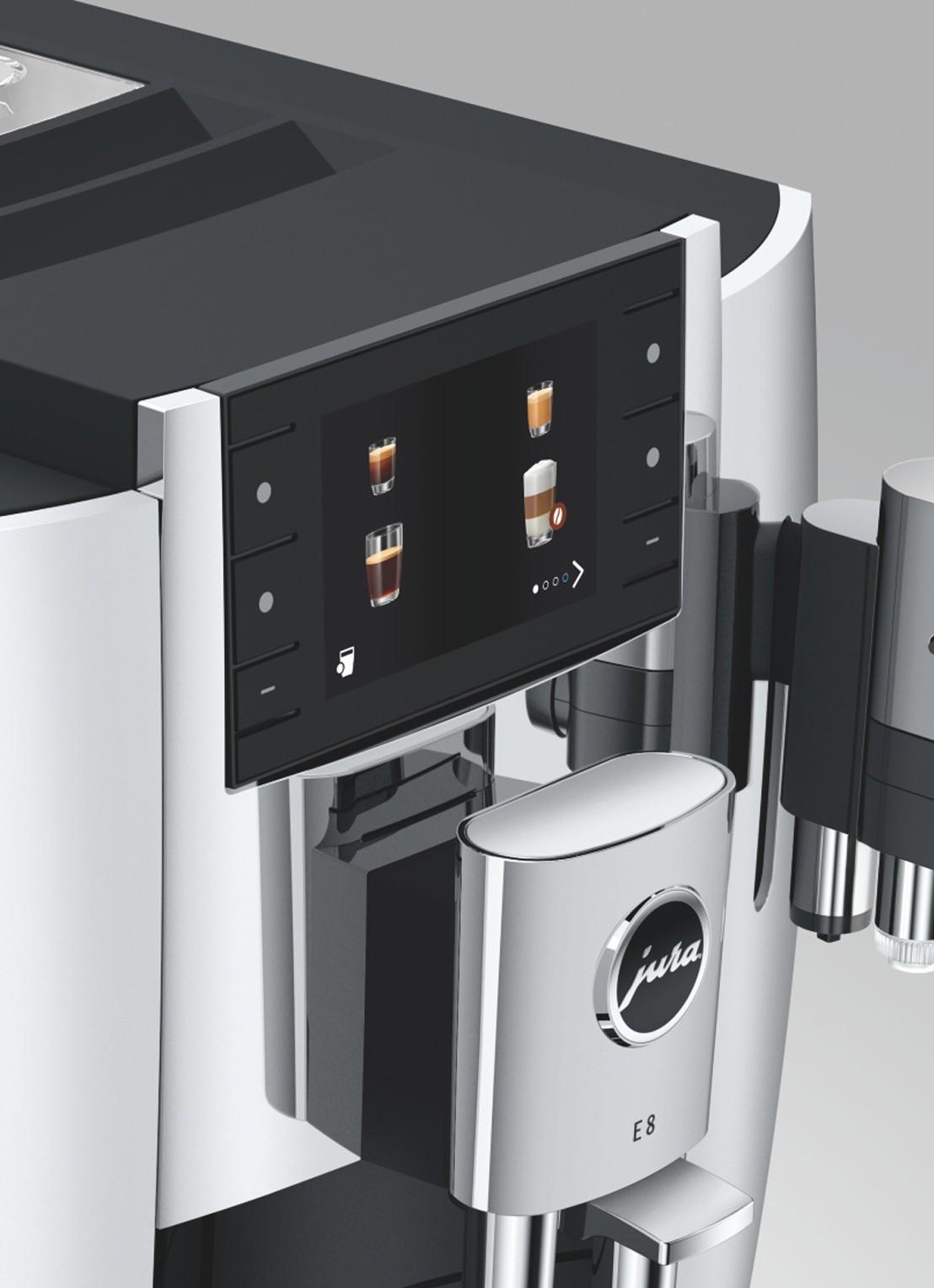 JURA E8 Chroom (EC) volautomatische espressomachine - detail 6 zilver