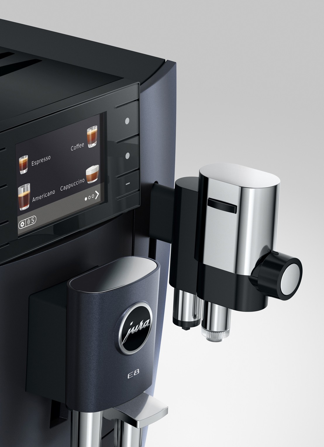 JURA E8 Cosmic Black (ED) volautomatische koffiemachine - detail 3 zwart