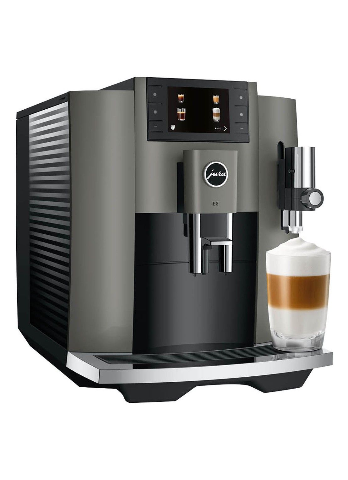 JURA E8 Dark Inox (EC) koffiemachine - detail 3 zwart