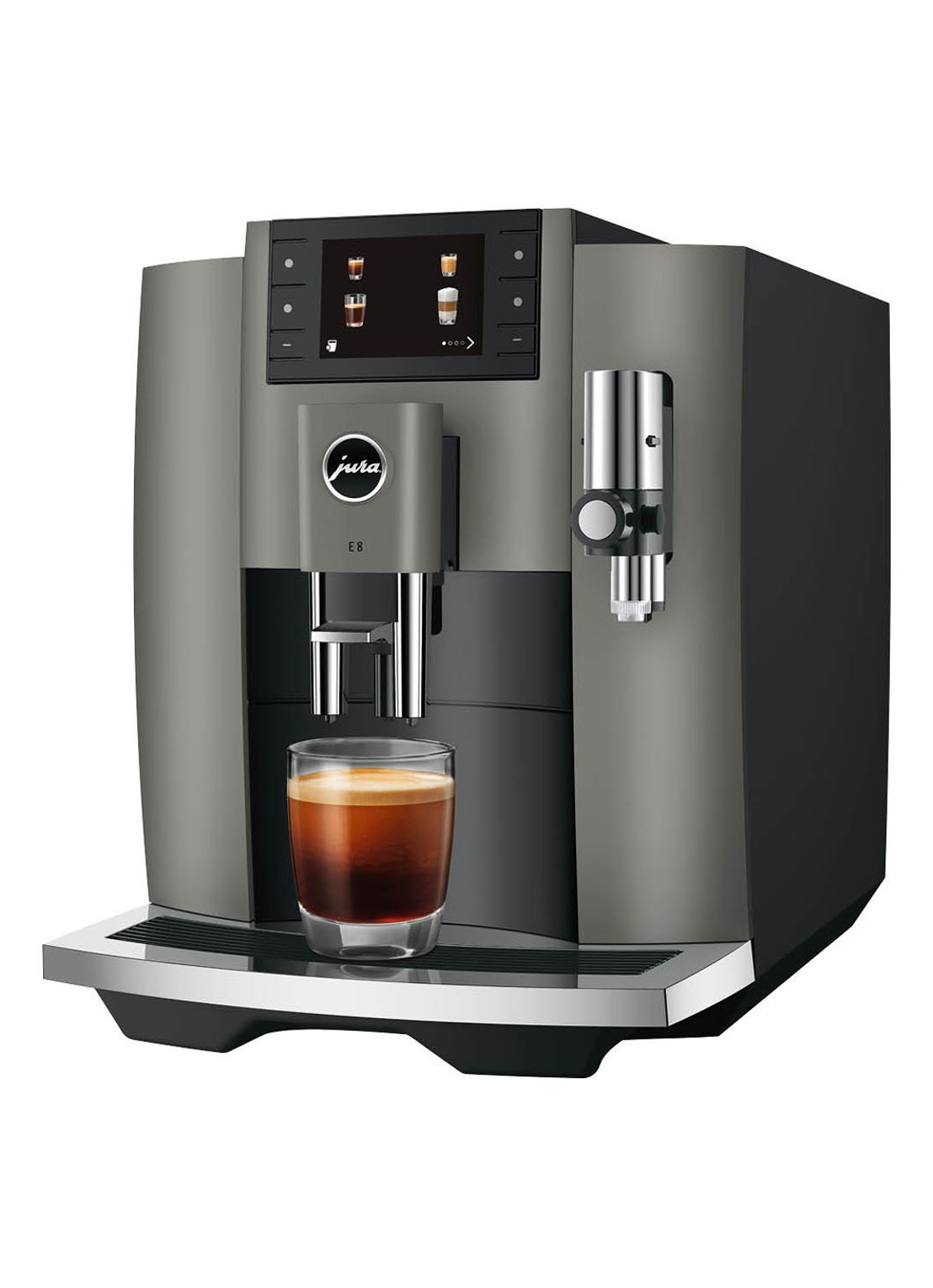 JURA E8 Dark Inox (EC) koffiemachine - detail 4 zwart