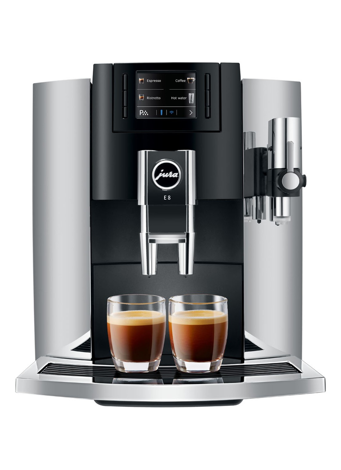 JURA E8 espressomachine 15235 - voorkant 2 zilver