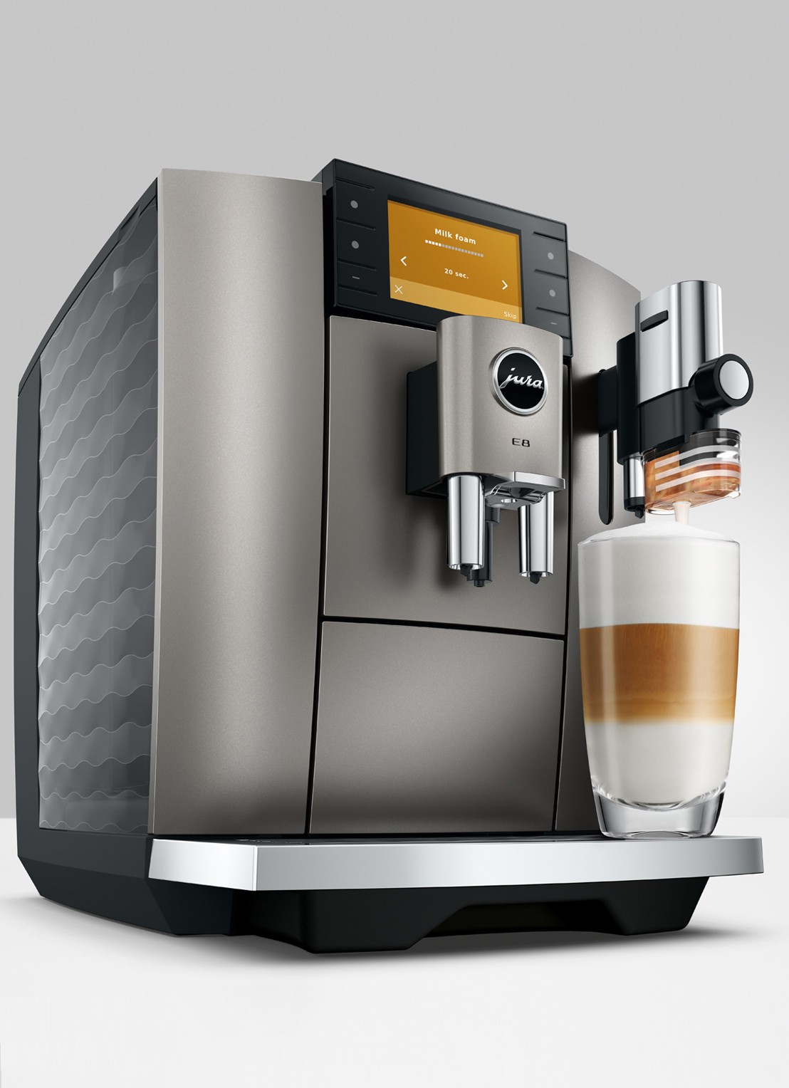 JURA E8 Midnight Silver (ED) volautomatische koffiemachine - achterkant 4 zilver