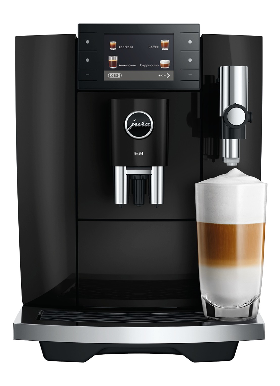 JURA E8 Piano Black (ED) volautomatische koffiemachine - achterkant zwart