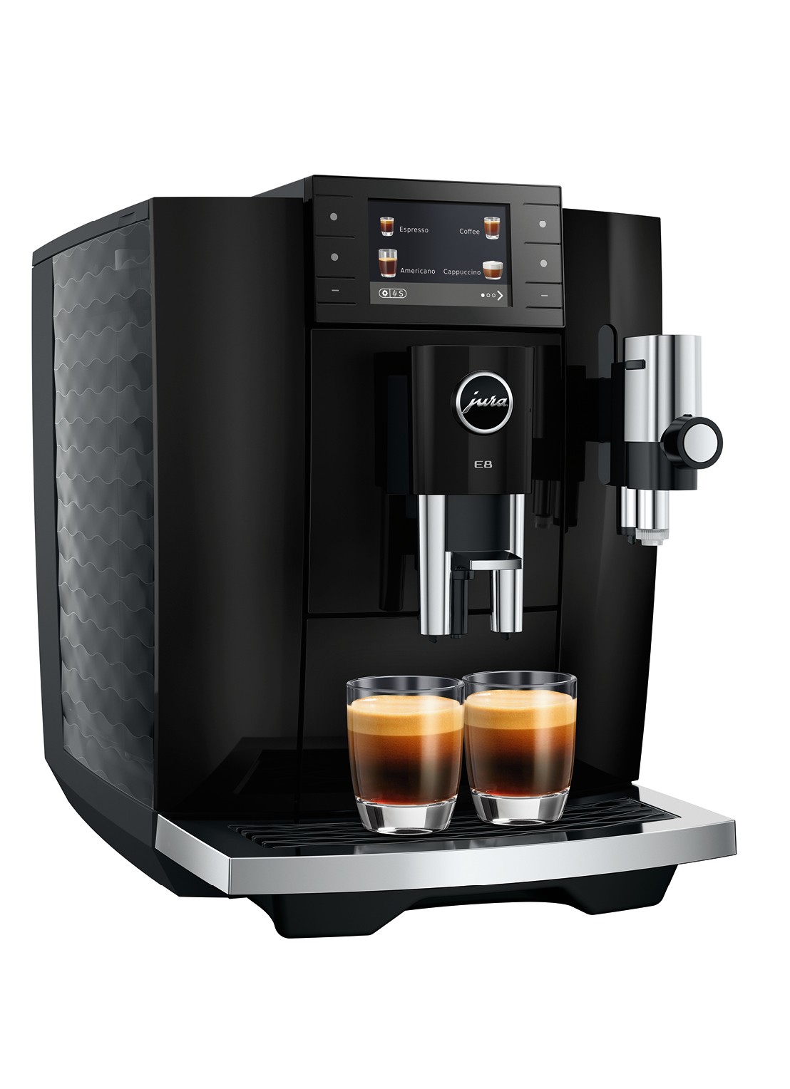 JURA E8 Piano Black (ED) volautomatische koffiemachine - voorkant 3 zwart