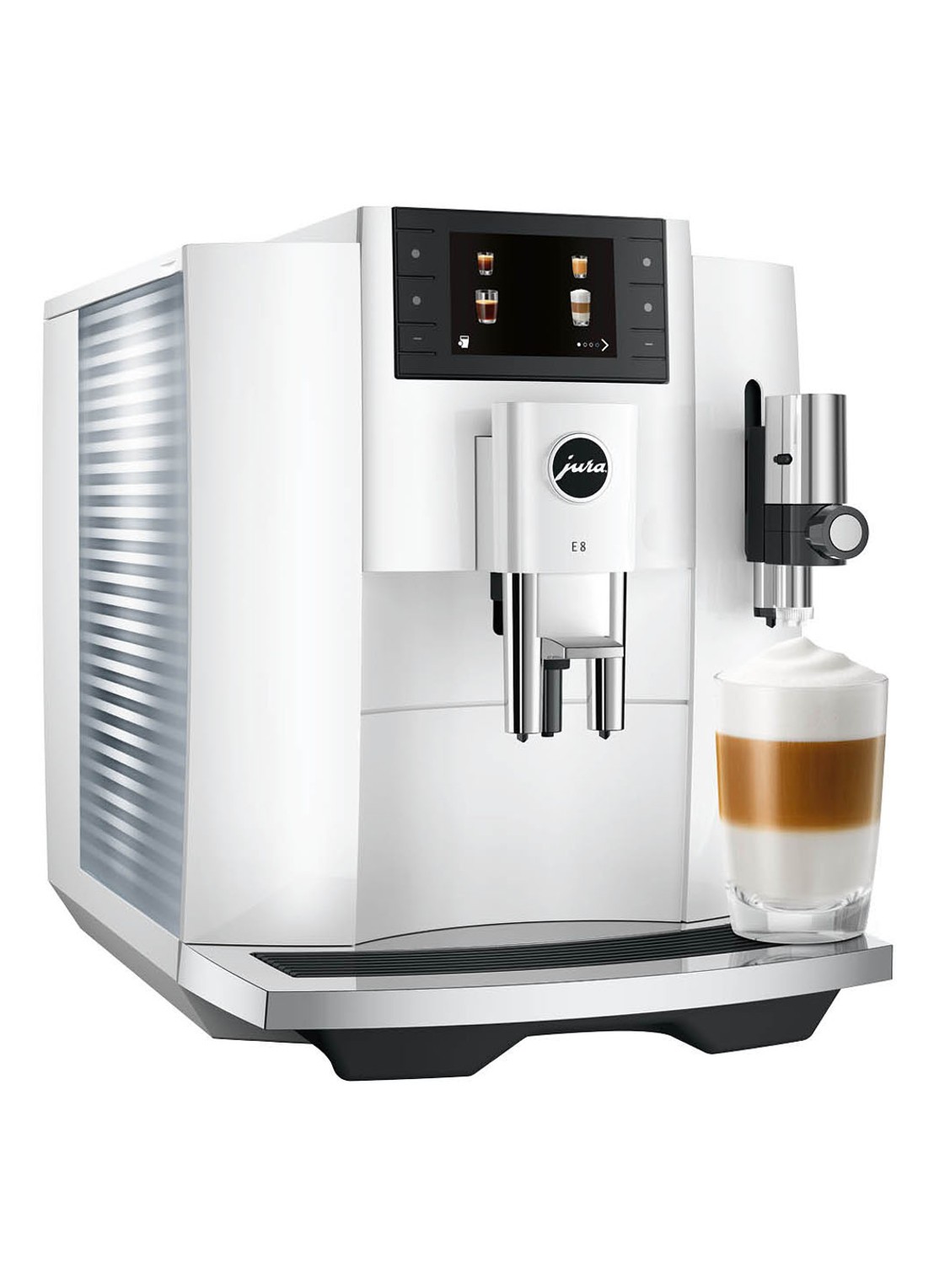 JURA E8 Piano White (EC) koffiemachine - detail wit