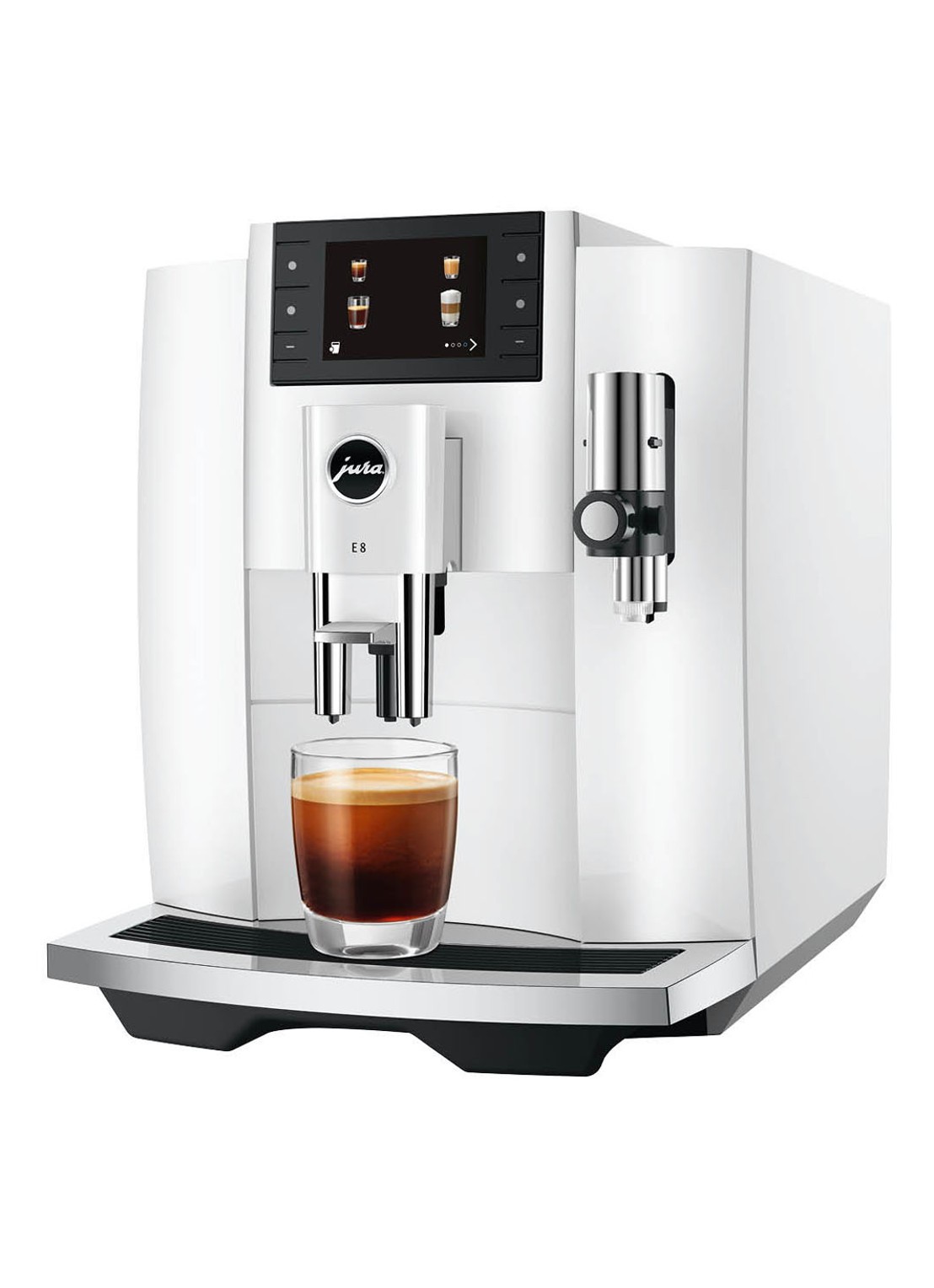JURA E8 Piano White (EC) koffiemachine - detail 2 wit