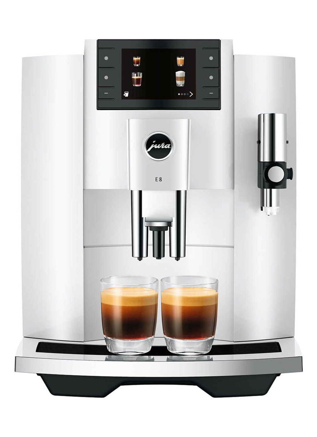 JURA E8 Piano White (EC) koffiemachine - voorkant 4 wit