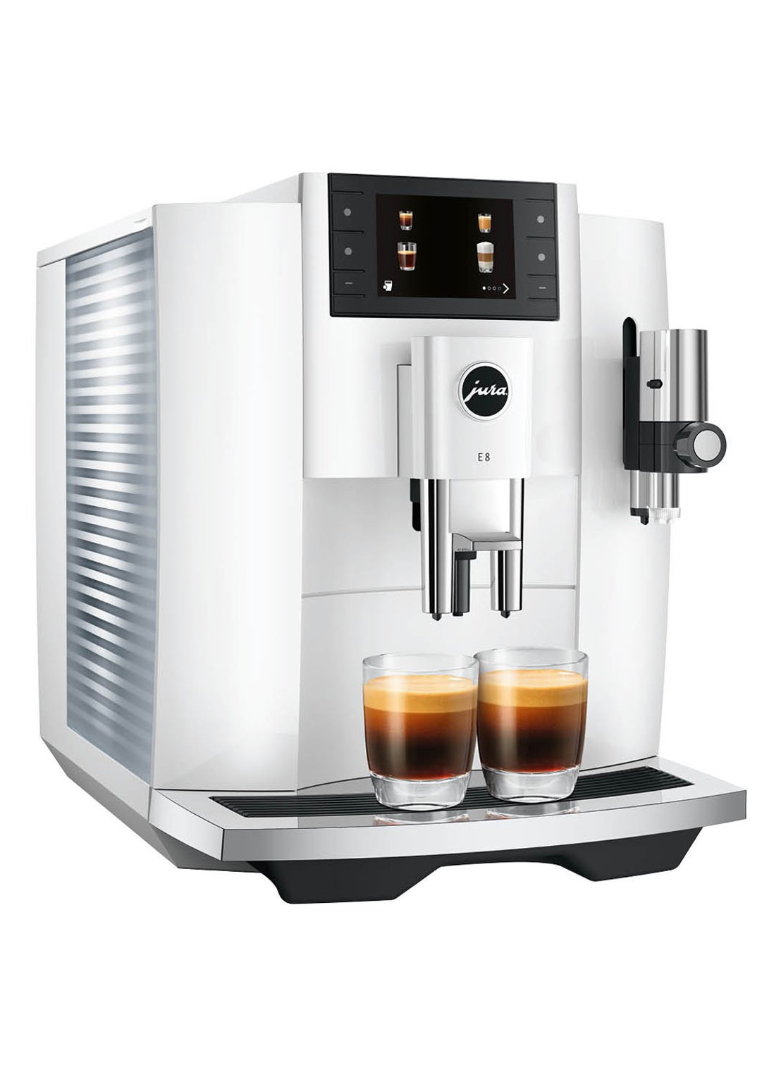 JURA E8 Piano White (EC) koffiemachine - voorkant 5 wit
