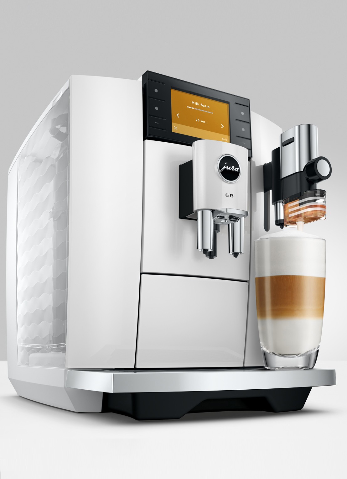JURA E8 Piano White (ED) volautomatische koffiemachine - achterkant wit