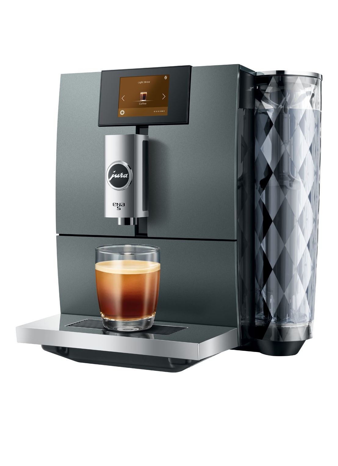 JURA ENA 5 Night Inox EA volautomatische koffiemachine - voorkant 2 antraciet