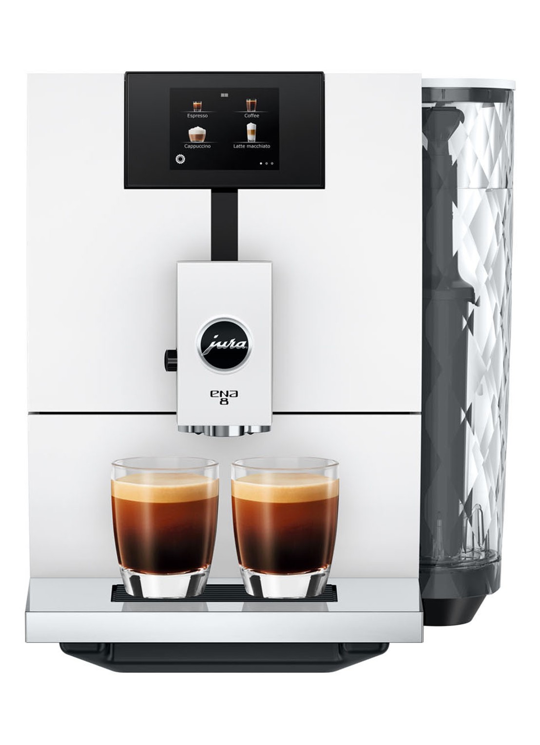JURA ENA 8 Touch Nordic White (EC) volautomatische koffiemachine - voorkant gebroken wit