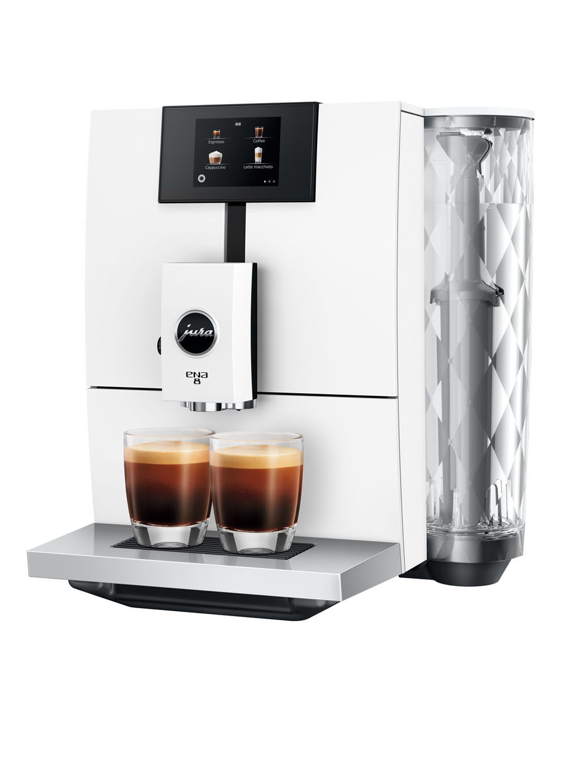 JURA ENA 8 Touch Nordic White (EC) volautomatische koffiemachine - voorkant 2 gebroken wit