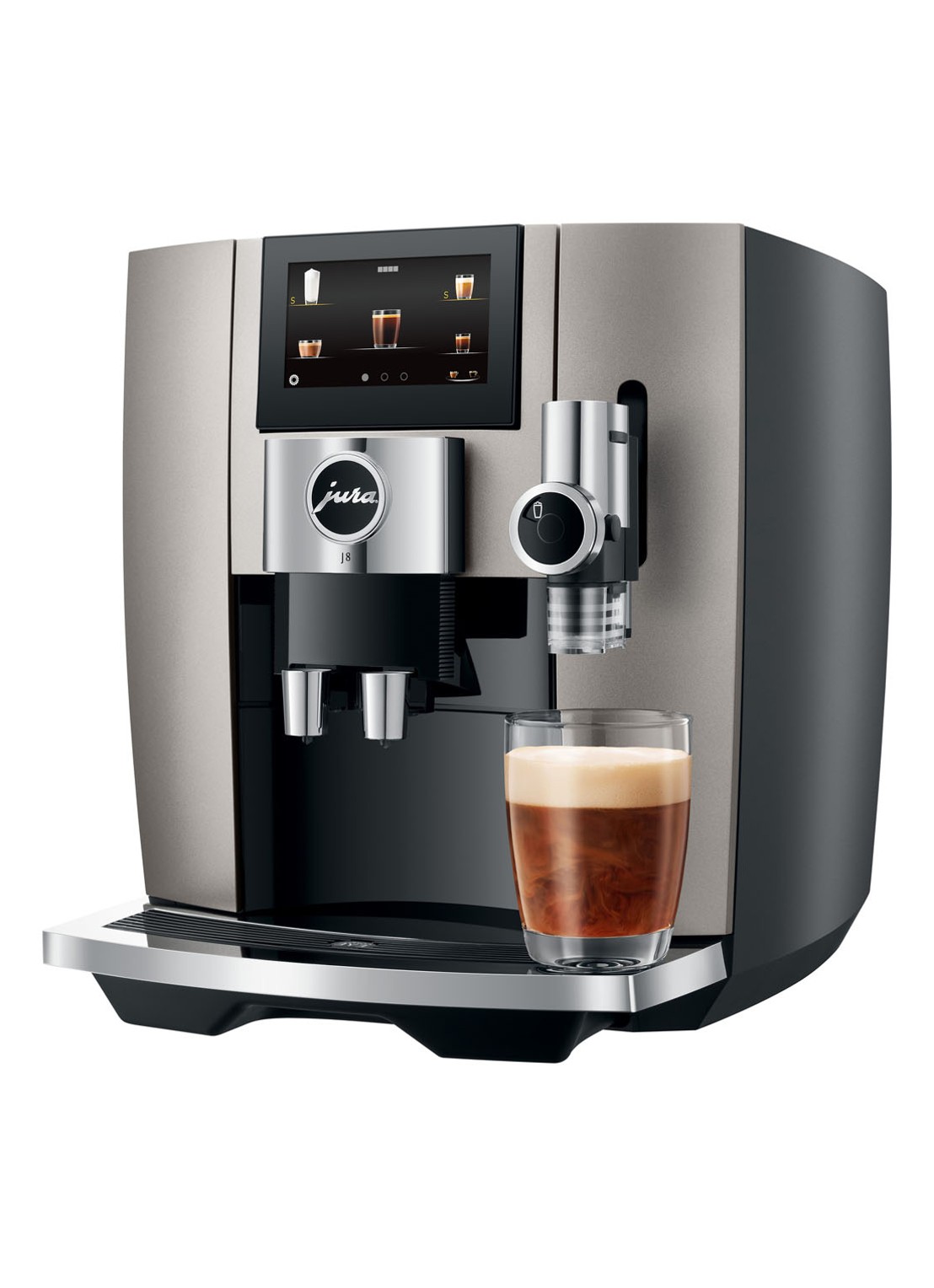 JURA J8 Midnight Silver (EA) koffiemachine - voorkant zilver