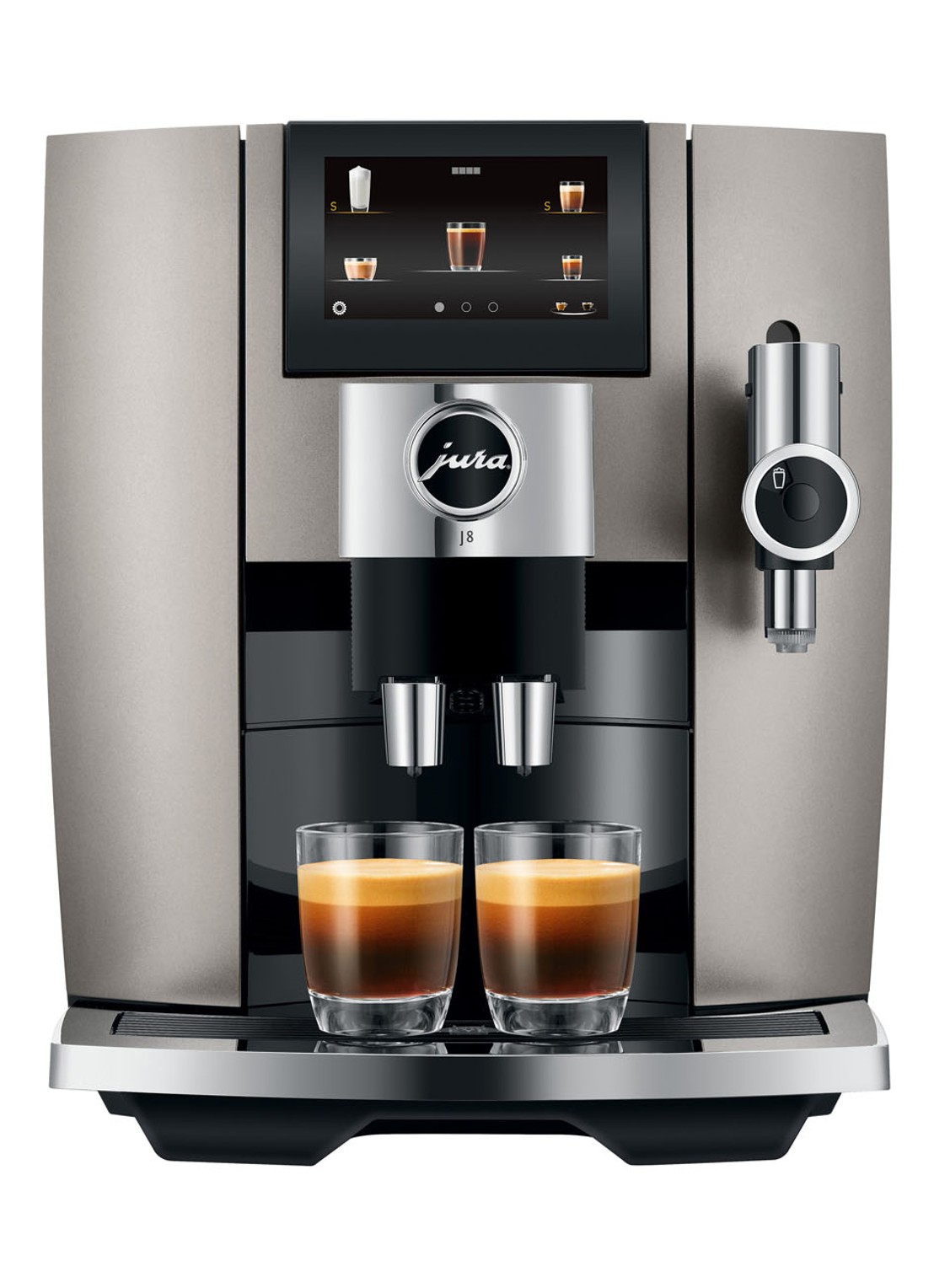 JURA J8 Midnight Silver (EA) koffiemachine - voorkant 2 zilver