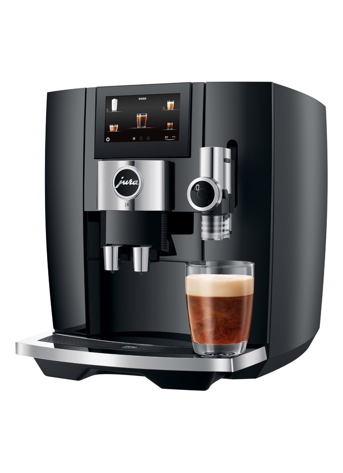 JURA J8 Piano Black (EA) koffiemachine - voorkant 4 zwart