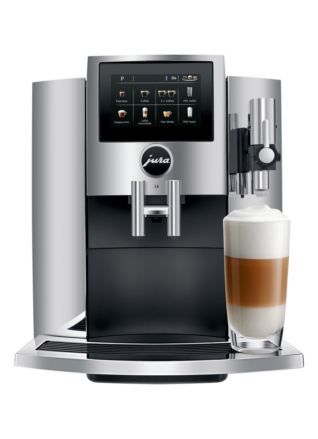 JURA S8 Chroom (EA) koffiemachine - voorkant 7 metallic