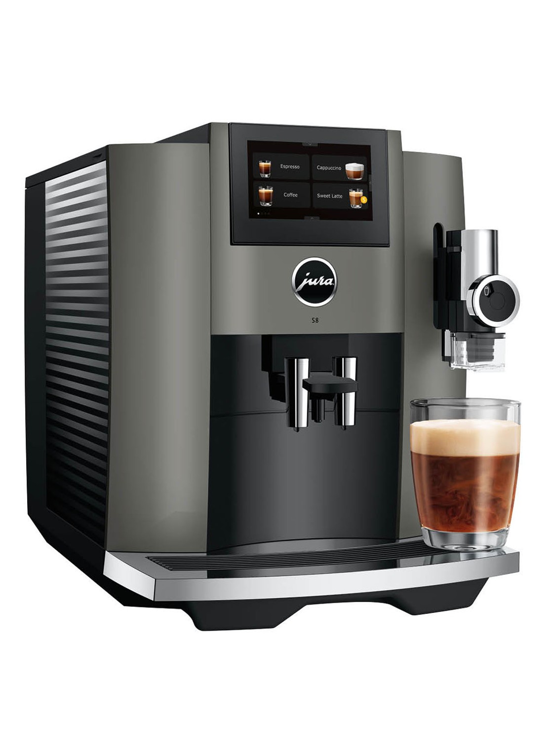 JURA S8 Dark Inox (EB) volautomatische koffiemachine - detail 3 zwart