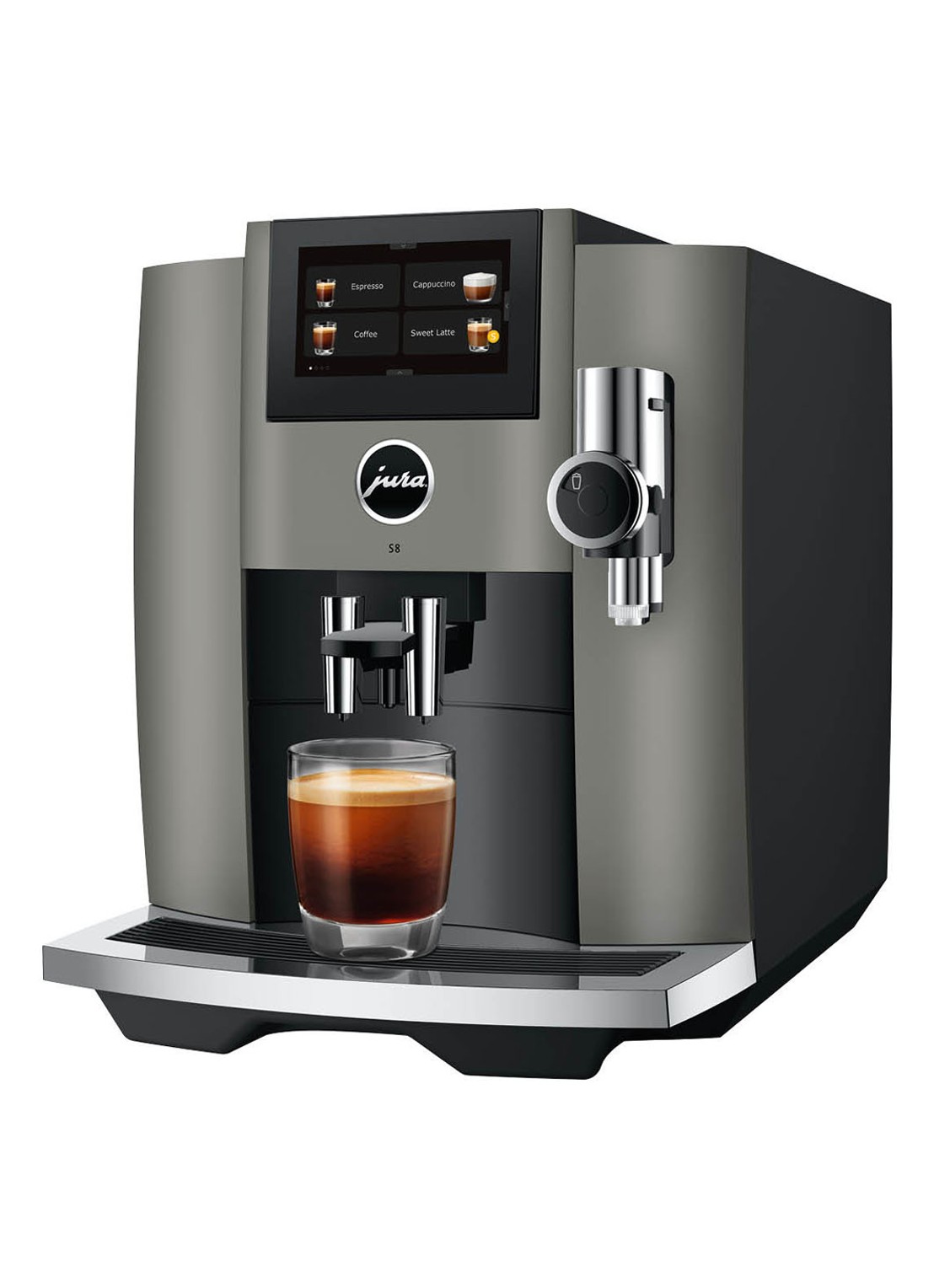 JURA S8 Dark Inox (EB) volautomatische koffiemachine - detail 5 zwart