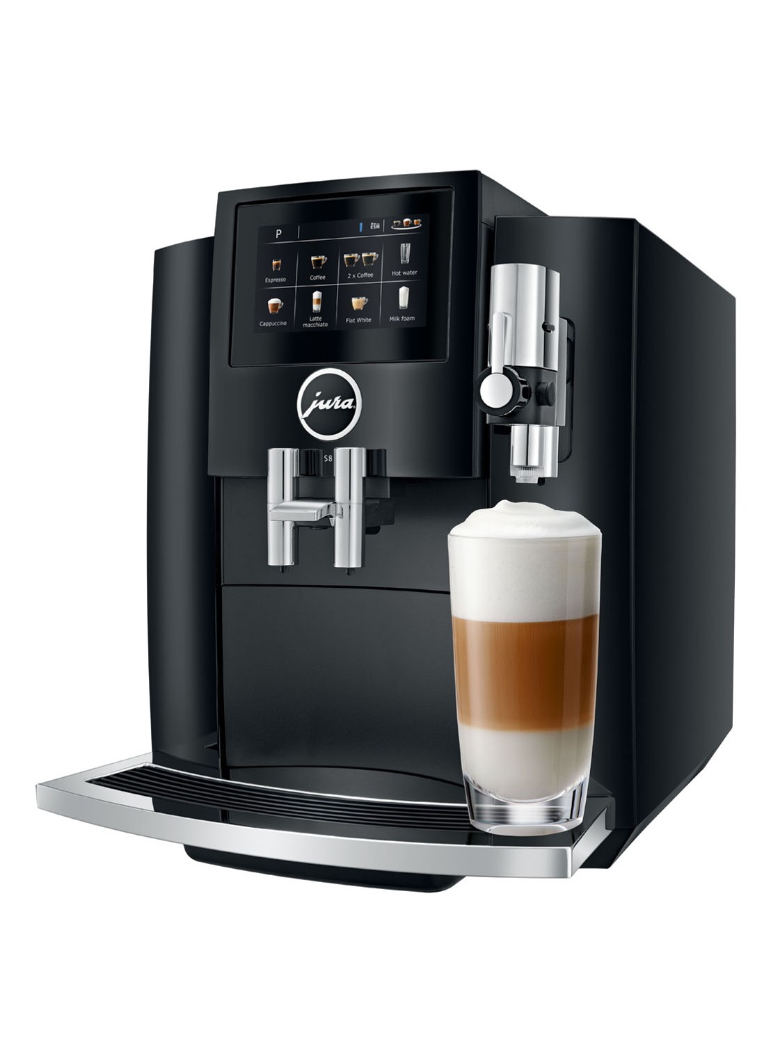 JURA S8 Piano Black (EA) koffiemachine - voorkant zwart