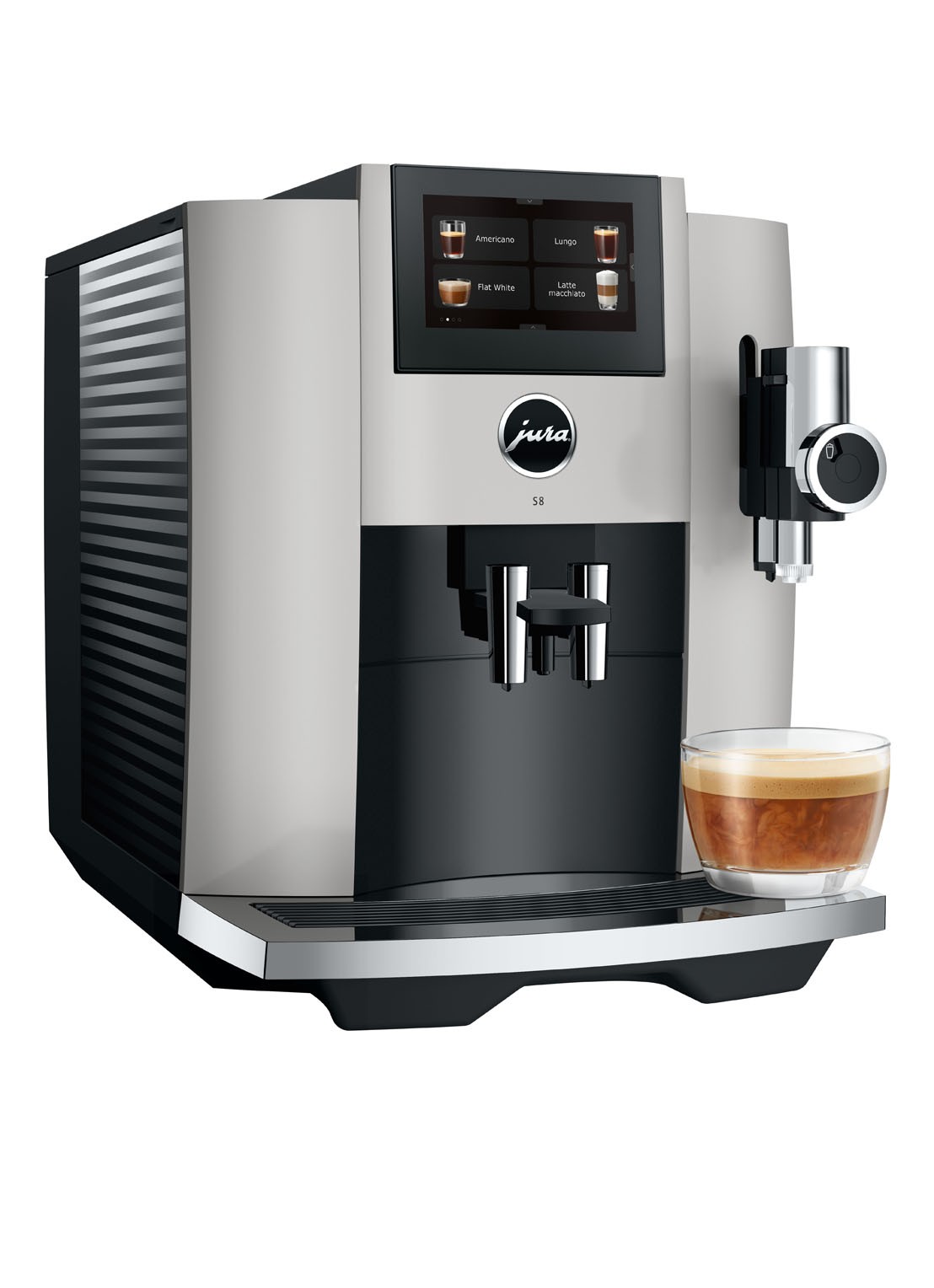JURA S8 Platina EB volautomatische koffiemachine - detail 3 zilver
