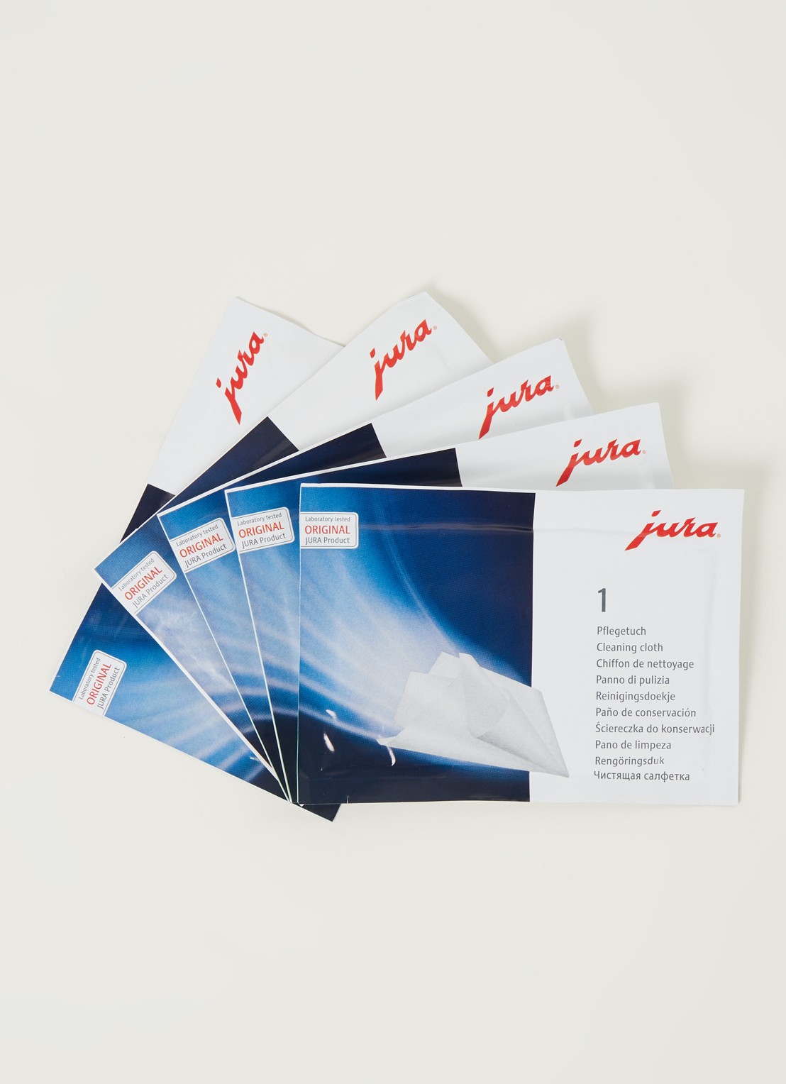 JURA Schoonmaakdoekje set van 5 - voorkant 2 wit