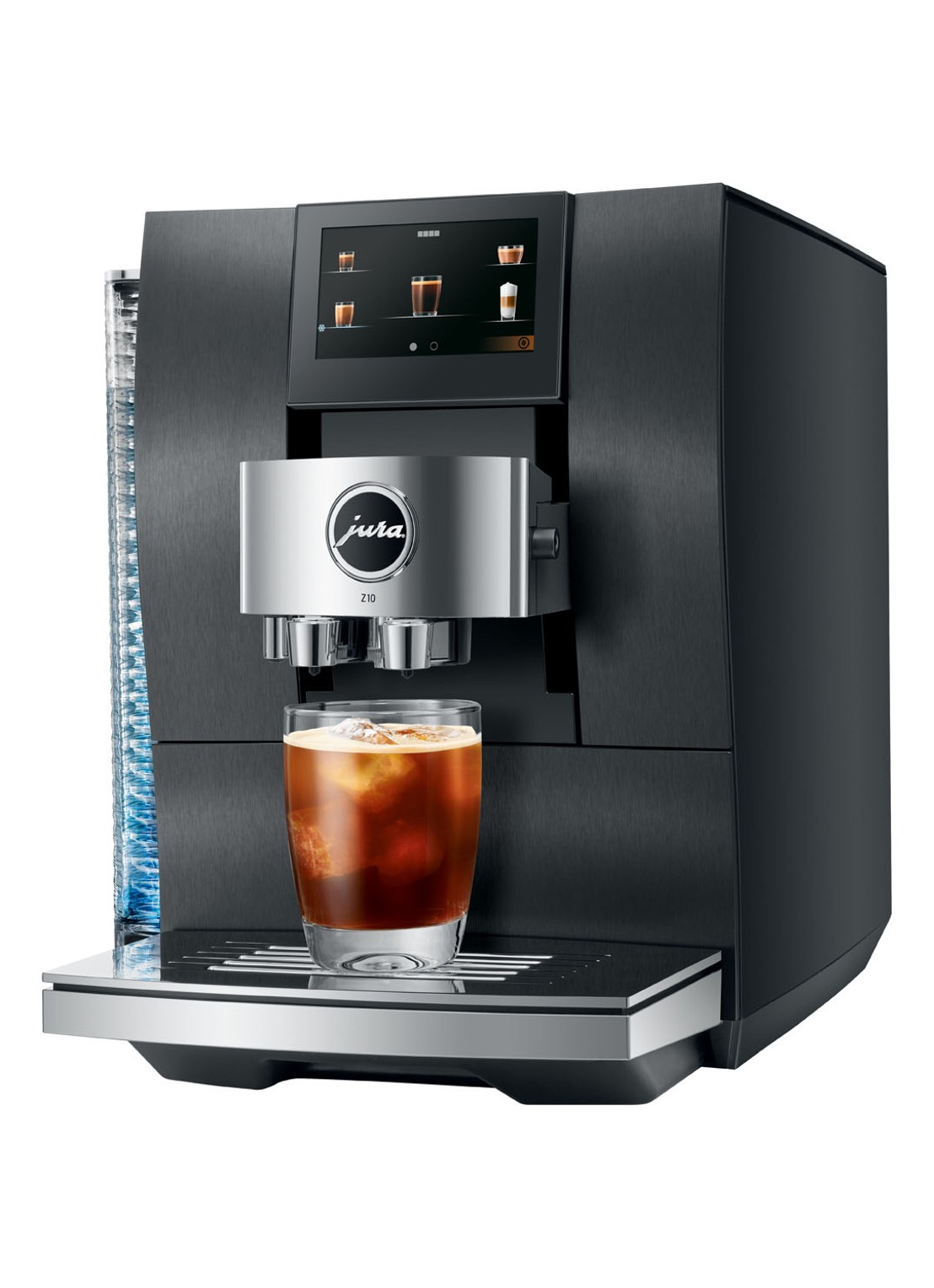 JURA Z10 Aluminium Dark Inox (EA) koffiemachine - voorkant zwart