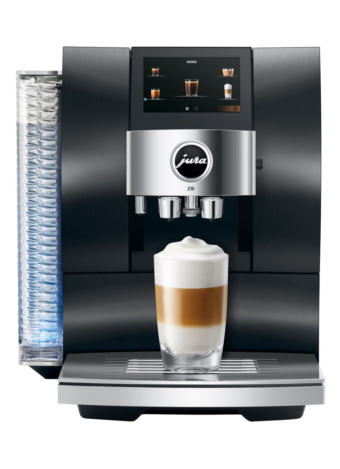 JURA Z10 Aluminium Dark Inox (EA) koffiemachine - voorkant 2 zwart