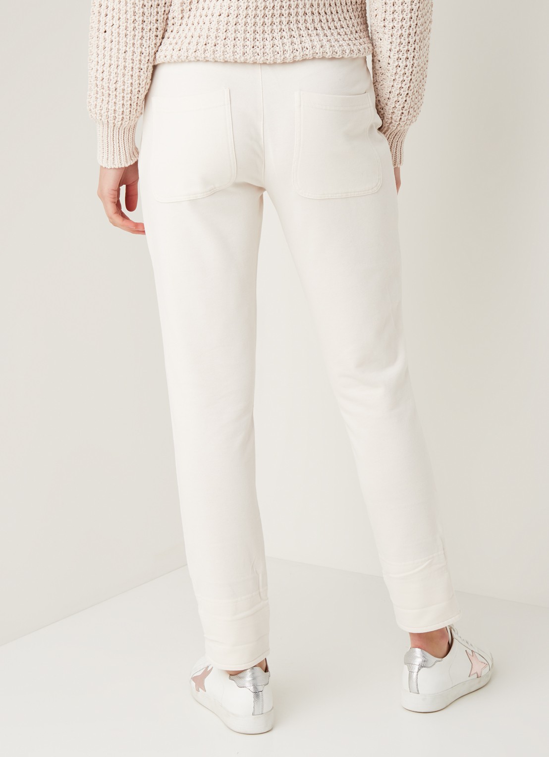 JUVIA Joggingbroek van fleece - achterkant 4 creme