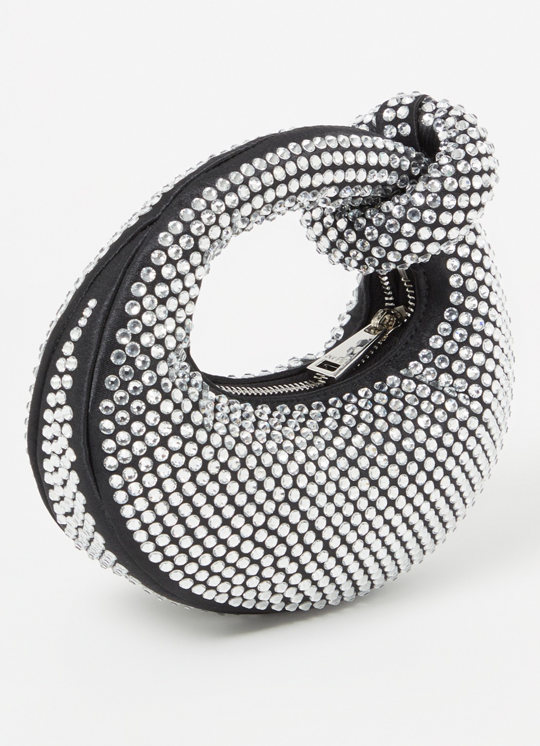 JW PEI Abacus Crystal handtas met strass - achterkant zwart