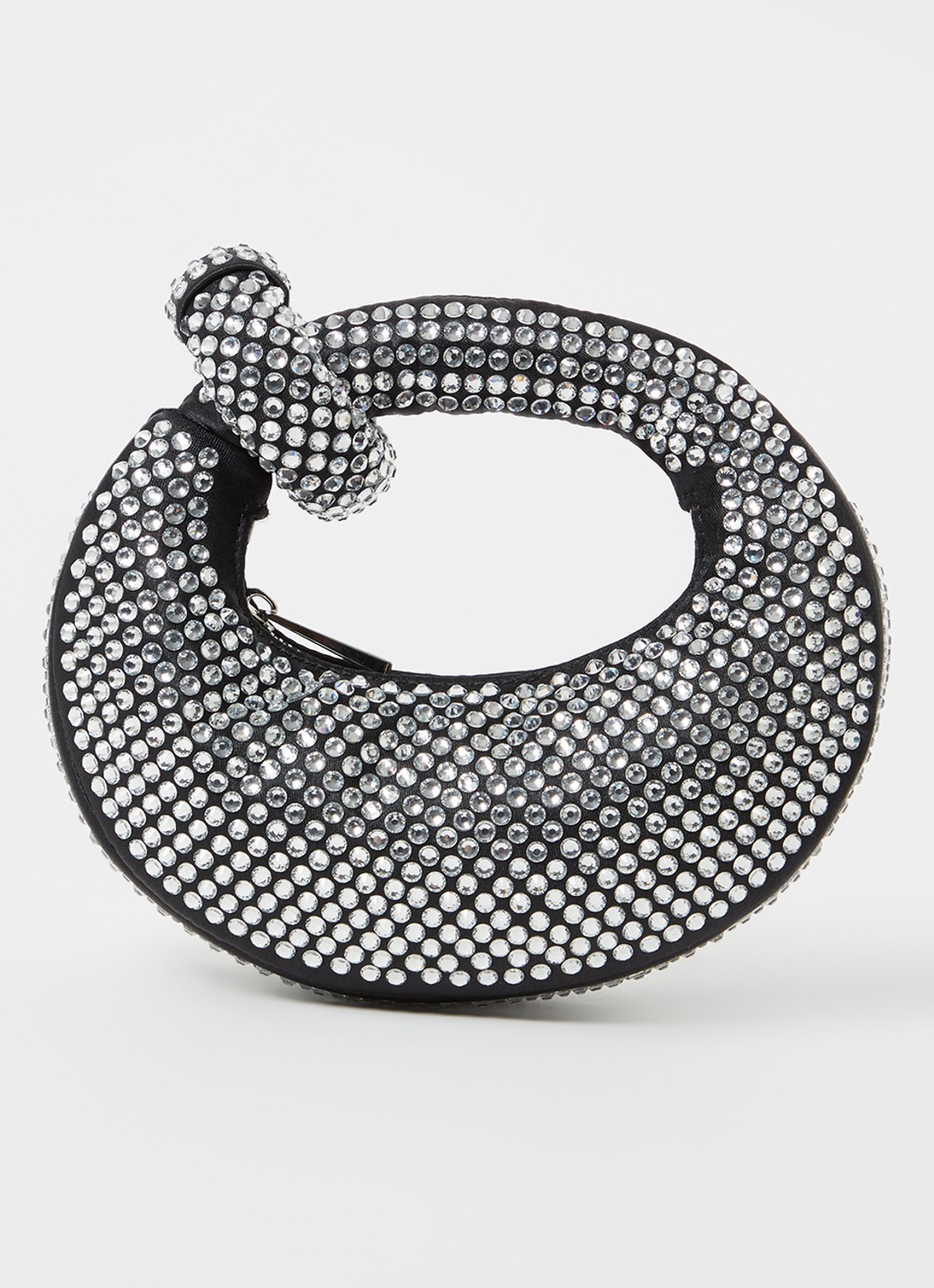 JW PEI Abacus Crystal handtas met strass - voorkant 2 zwart