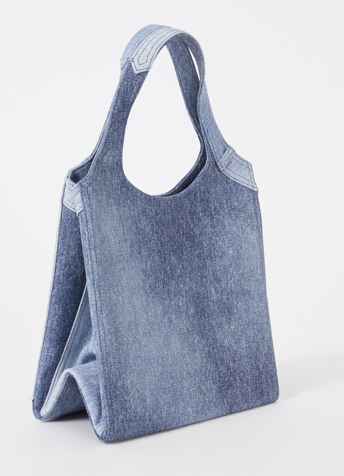 JW PEI Alaia schoudertas  met denim dessin - achterkant 2 indigo