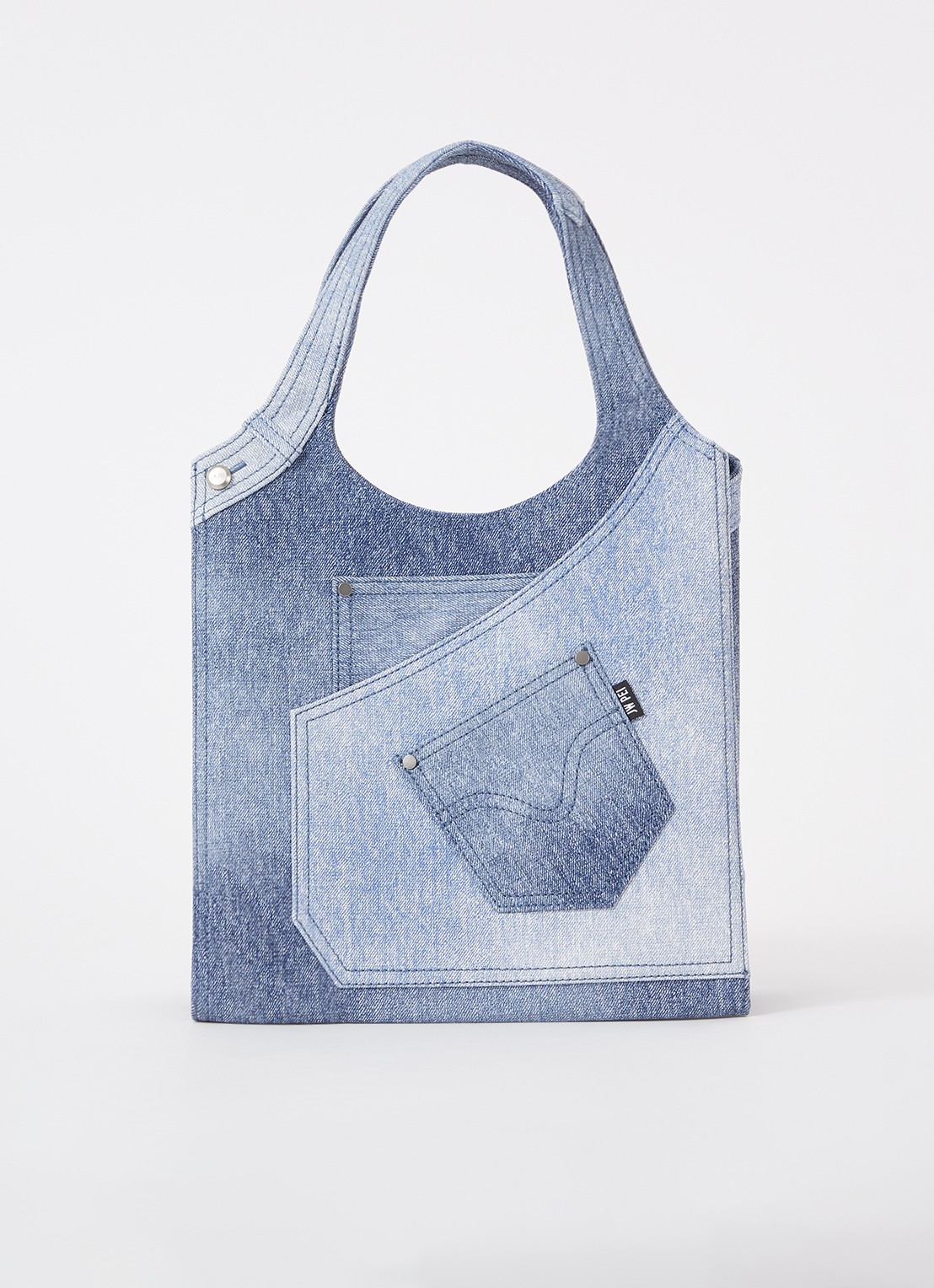 JW PEI Alaia schoudertas  met denim dessin - voorkant indigo