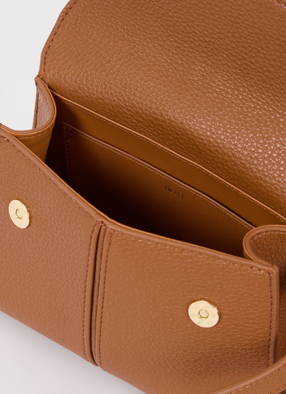 JW PEI Elise handtas met afneembare schouderriem - detail 3 roestbruin