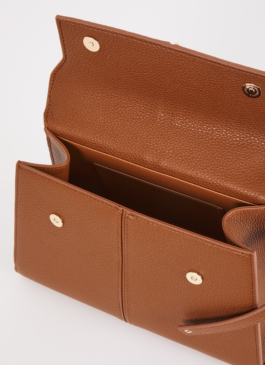 JW PEI Elise Large handtas met afneembaar schouderriem - detail roestbruin