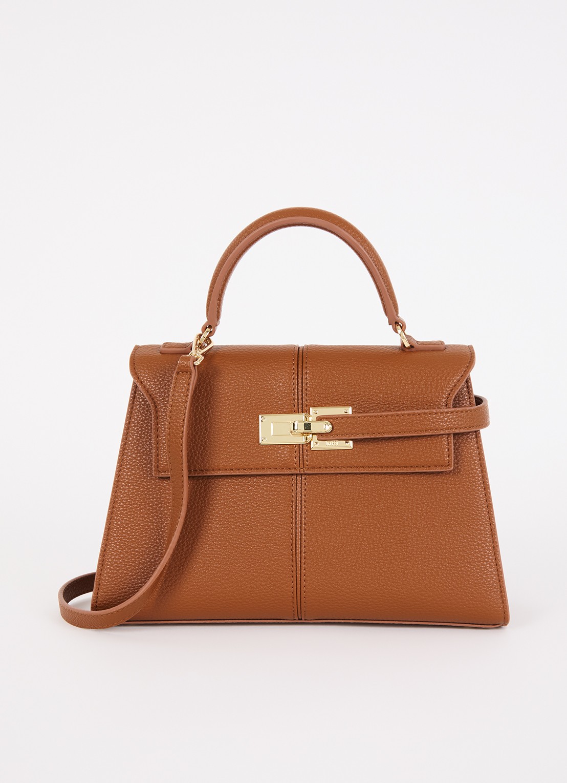 JW PEI Elise Large handtas met afneembaar schouderriem - voorkant 4 roestbruin