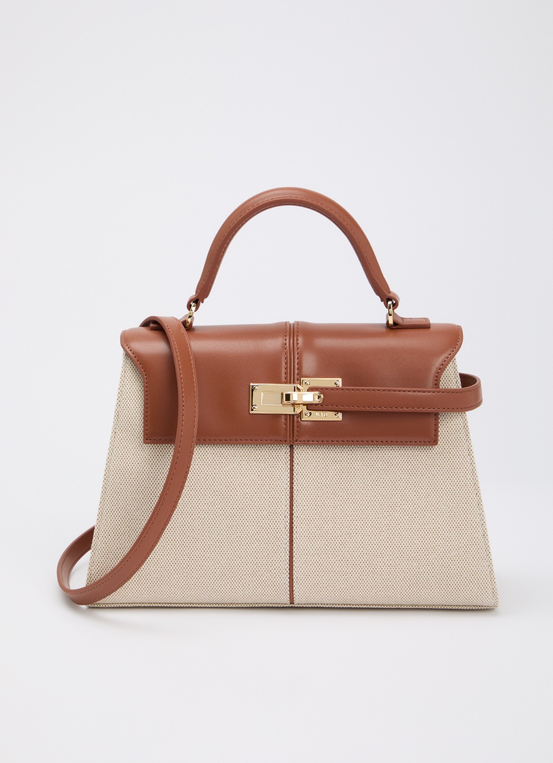 JW PEI Elise Large handtas met afneembare schouderriem - voorkant 5 cognac