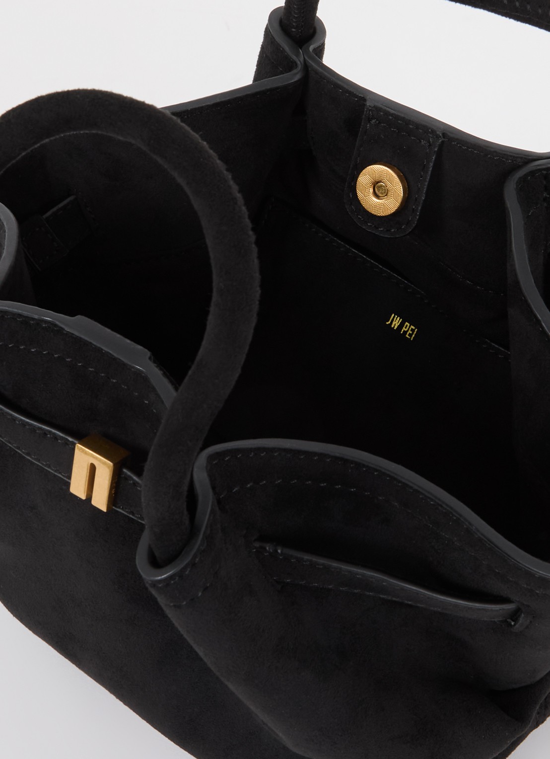 JW PEI Hana Mini handtas met afneembare schouderriem - detail zwart