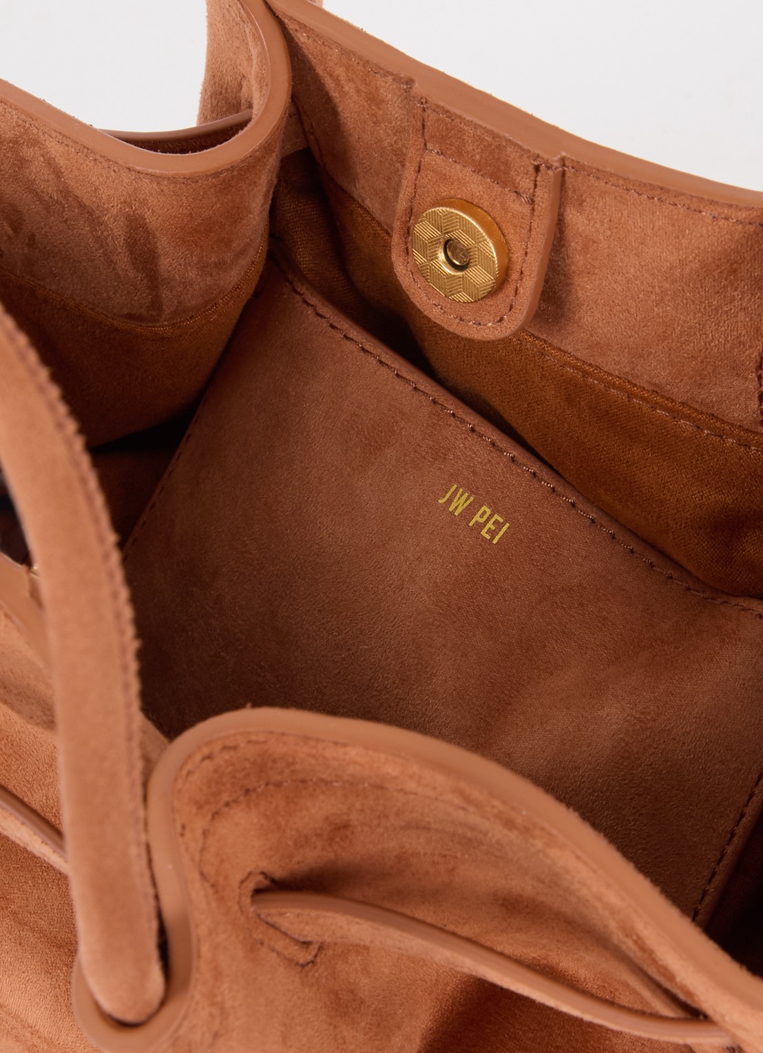 JW PEI Hana Mini handtas met afneembare schouderriem - detail bruin